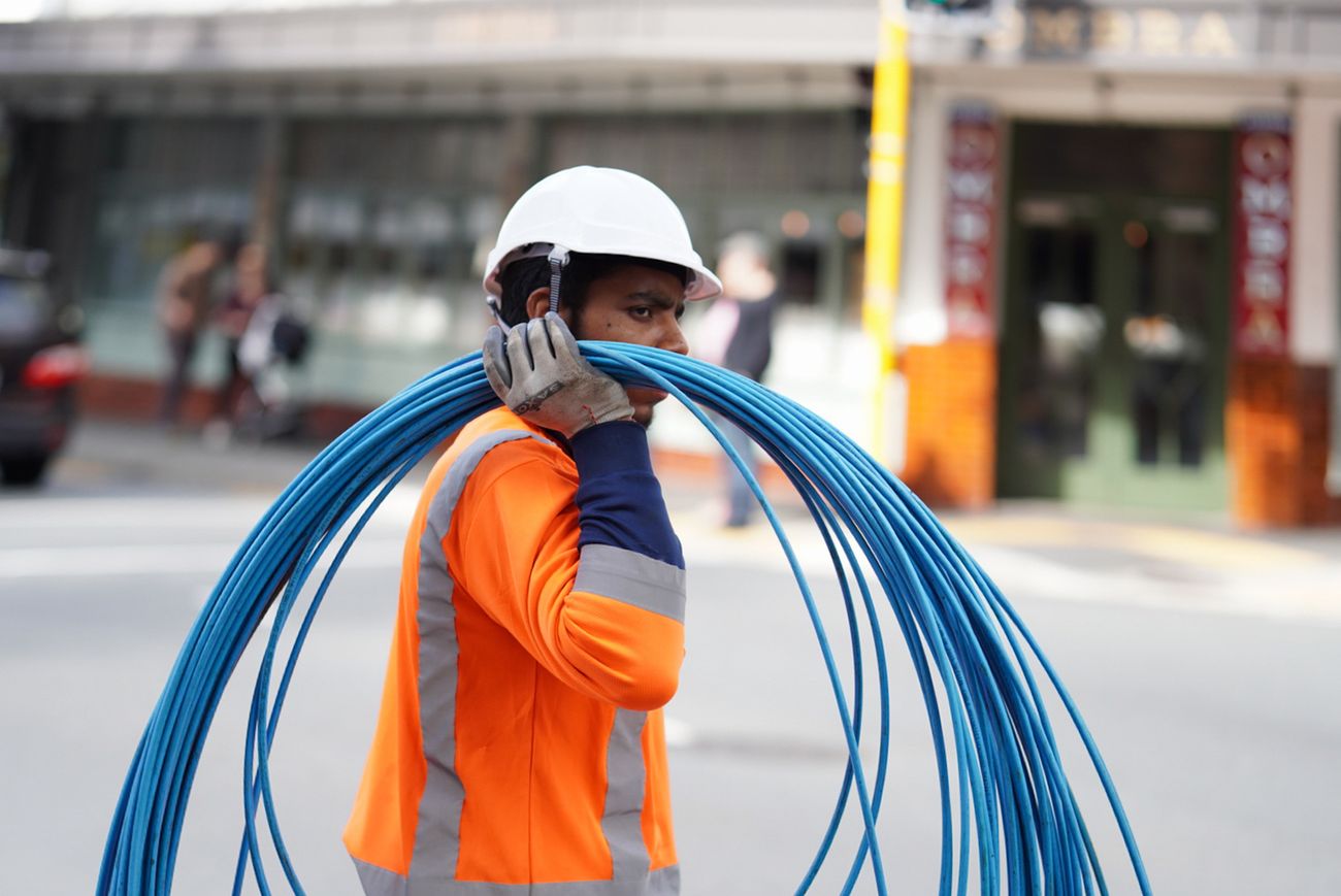 Fiber-to-the-home installation work